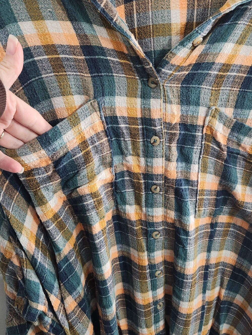 Anthropologie Pilcro button up plaid flannel shirt size 3x countrycore farmcore - Picture 3 of 9